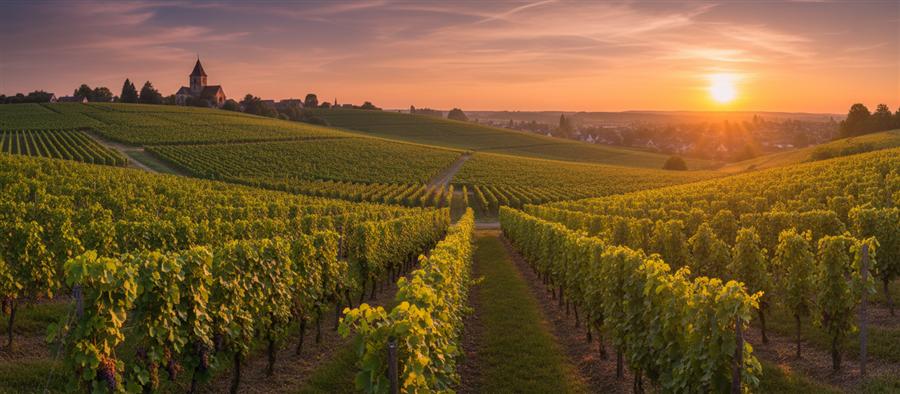 Vignoble de Turckheim au coucher du soleil